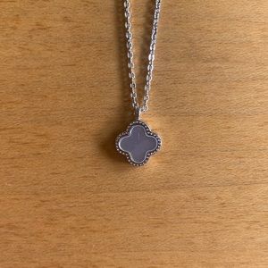 Reversible Clover Necklace in Silver NWT